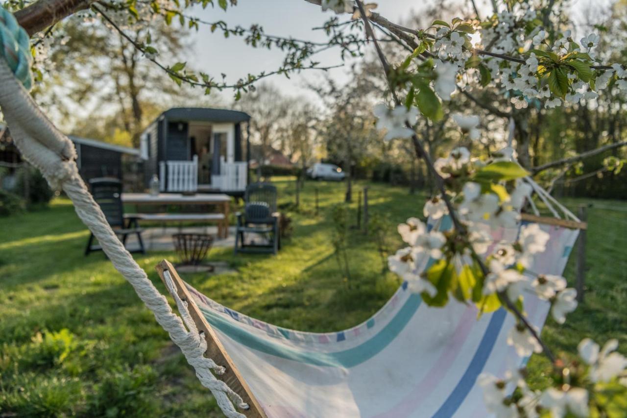 Pipowagen Elsebein Groningen Westerwolde Unieke Ligging Met Eigen Tuin En Vrij Uitzicht Over Veld Naar Natuurgebied Onstwedde Εξωτερικό φωτογραφία